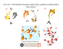 Load image into Gallery viewer, Greeting Card Set - Koi - Set of 5 different cards